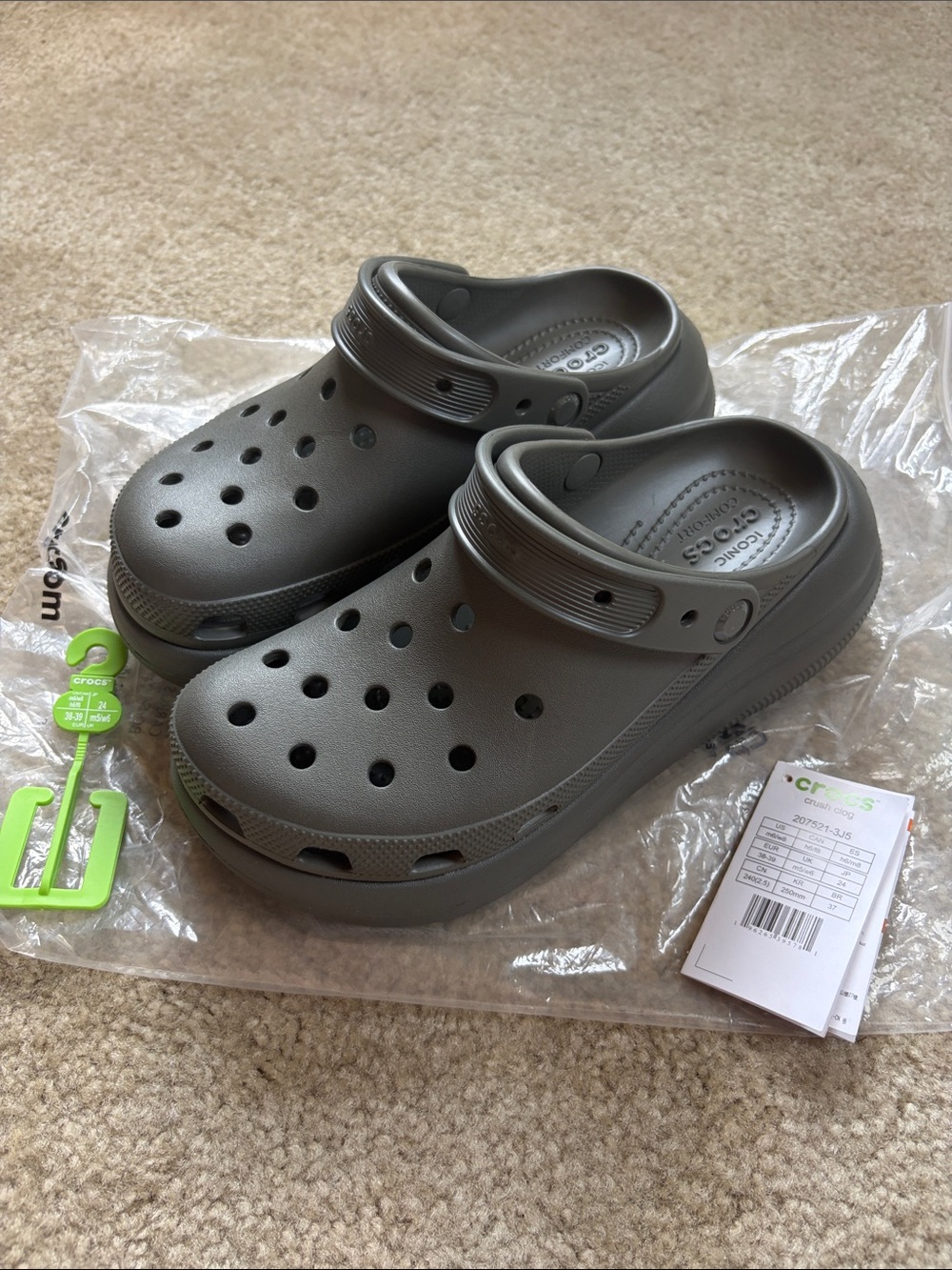 Crocs Platform Crush Clog Dusty Olive Gray